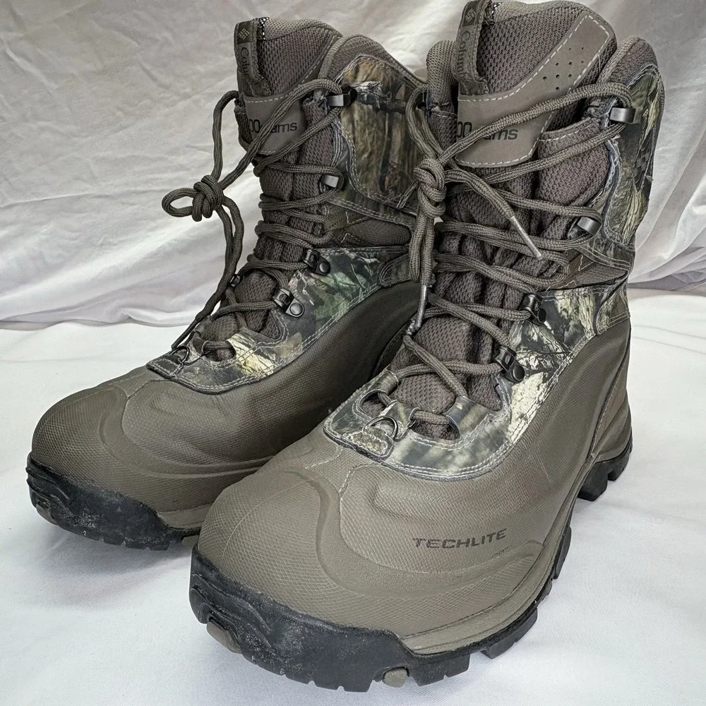 Columbia Bugaboot Plus III Snow Boots Mens 9 Wide Camo Omni-Heat BI1538